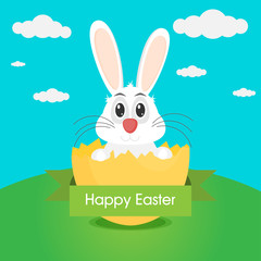 Vector illustration Easter bunny in flat style