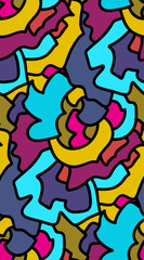 Abstract seamless background pattern. Colorful shapes , vector illustration hand drawn. Pop art design...