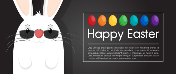 Happy easter modern card vector in flat style