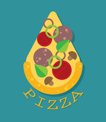 Pizza Slice Icon. flat vector