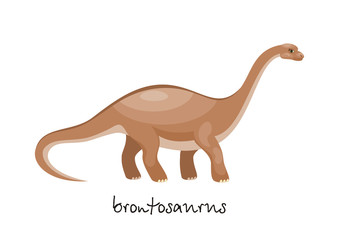 Colorful image of funny dinosaur in cartoon style isolated on a white background. Vector illustration.
