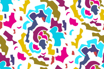 Abstract seamless background pattern in memphis style. Colorful shapes , vector illustration hand drawn. Pop art design...