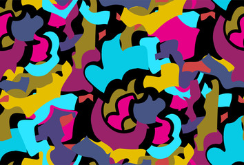 Abstract seamless background pattern in memphis style. Colorful shapes , vector illustration hand drawn. Pop art design...