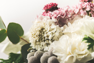 close up view of beautiful bridal bouquet