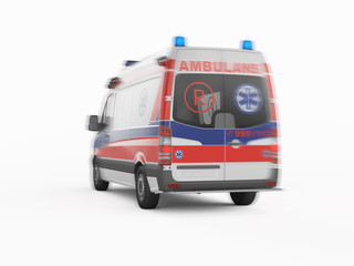 Ambulance emergency on a white background. 3D rendering