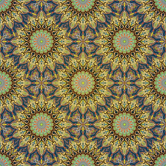 Seamless pattern mandala ornament. Vintage decorative elements. Hand drawn oriental background.