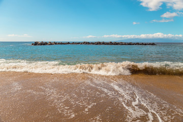 Fototapeta premium Canary Islands. Beautiful beaches on a sunny day on the island of Tenerife. Shores of the atlantic ocean.
