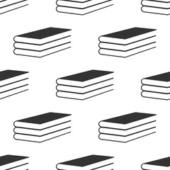 Books icon seamless pattern on white background. Flat design. Vector Illustration