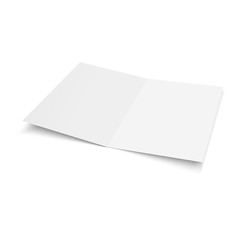 Mock up opened magazine, journal, booklet, postcard, flyer, business card or brochure . Vector Illustration.