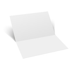 Mock up opened magazine, journal, booklet, postcard, flyer, business card or brochure . Vector Illustration.