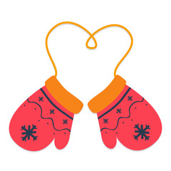 mittens on white background