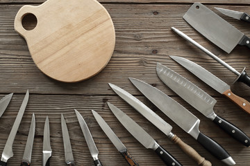 various kitchen knives