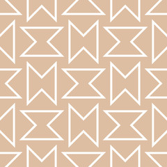Beige geometric ornament. Seamless pattern