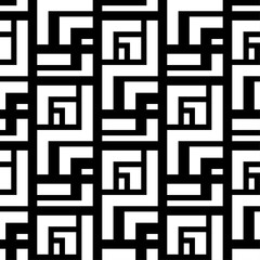 Geometric ornament. Black and white seamless pattern