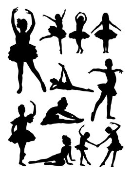 Little ballerina gesture silhouette. Good use for symbol, logo, web icon, mascot, sign, or any design you want.