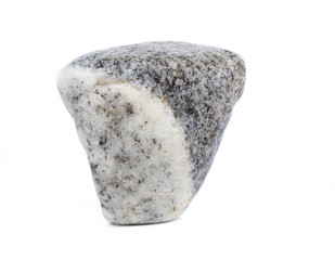 Single natural stone on white background, close-up