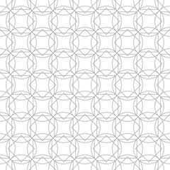Gray geometric ornament on white background. Seamless pattern