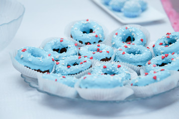 blue birthday backed goods