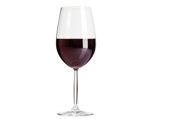 Glass of wine isolated on white with clipping path