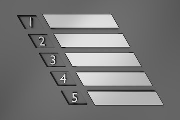 Metal layout design. 3D rendering.