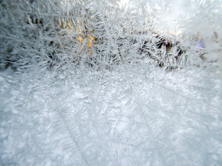 Frozen window - Abstract winter background