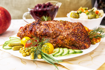 Appetizing baked fillet of pork