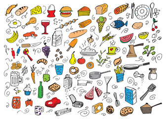 A food doodles, vector illustration