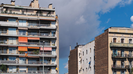 Barcelona historical building on the streets of city