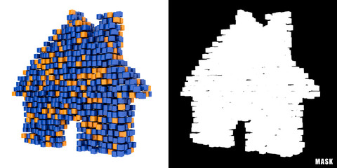 ikona 3D sześciany kwadraty klocki piksele © vempireart