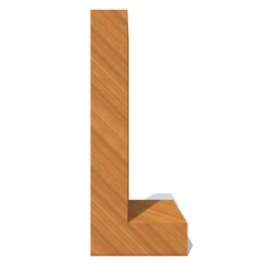 Conceptual wood or wooden brown font or type, timber or lumber industry piece isolated on white background. Educative hadwood material, smooth surface pine handmade sculpted object as 3D illustration