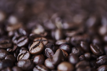 Close up of defocused bean of coffee