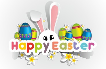 Obraz na płótnie Canvas Happy Easter Greeting Card vector illustration