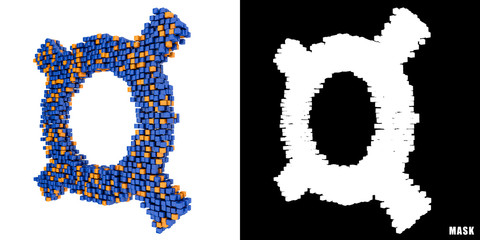 waluta 3D sześciany kwadraty klocki piksele © vempireart