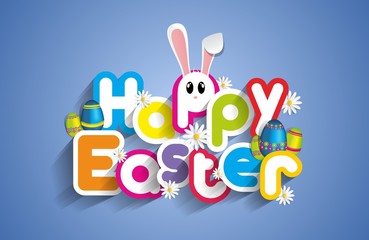 Happy Easter Greeting Card vector illustration
