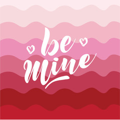 Happy Valentine's Day lettering greeting card with modern text hand drawn love concept - red background