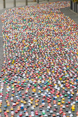 Toy cars traffic jam