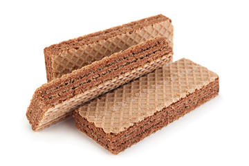 Brown wafers stick on white