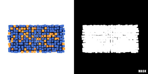 minus 3D sześciany kwadraty klocki piksele © vempireart