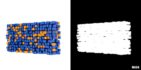 minus 3D sześciany kwadraty klocki piksele © vempireart