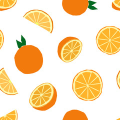 Fruit Menu - Orange - simple color seamless pattern