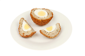Scotch egg on a plate