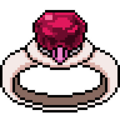 Obraz premium vector pixel art ring jewelry