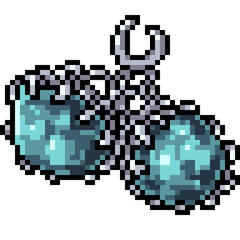 vector pixel art earring jewelry