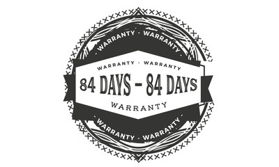 84 days warranty icon vintage rubber stamp guarantee