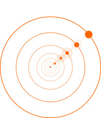 Fototapeta na wymiar Punkte aus Zentrum orange