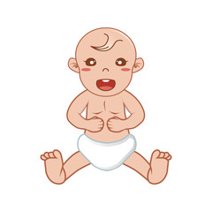 Baby Smiling Vector Illustration