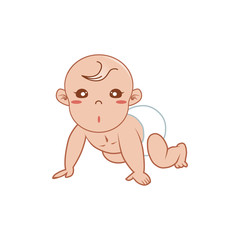 Baby Crawling Vector Illustration