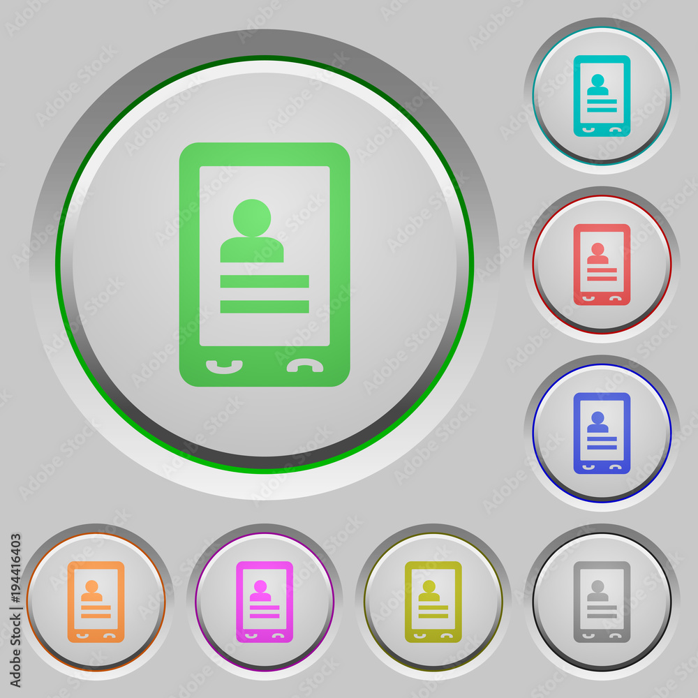 Poster mobile contacts push buttons