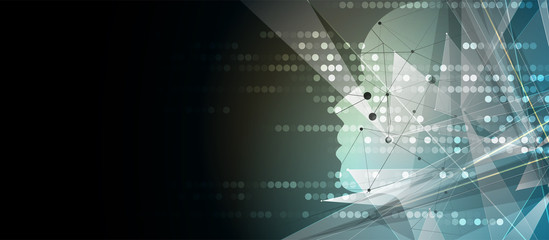 Artificial intelligence. Technology web background. Virtual concept