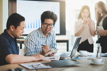 Business workers group meeting in office